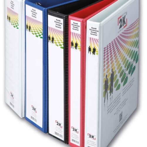 2K Sunum Klasörü Cepli 3 Cm 2 Halkalı Siyah 03-2D-S