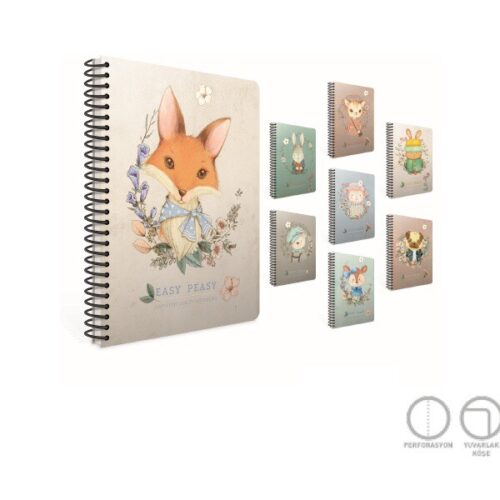 Easy Notes Spiralli Karton Kapak Defter A4 80 Yaprak Kareli (4 Lü Paket) 4746
