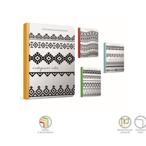 Madagascar Notes İp Dikişli Sert Kapak Not Defteri 19X26Cm 120 Yaprak Çizgili (2 Li Paket) 4500