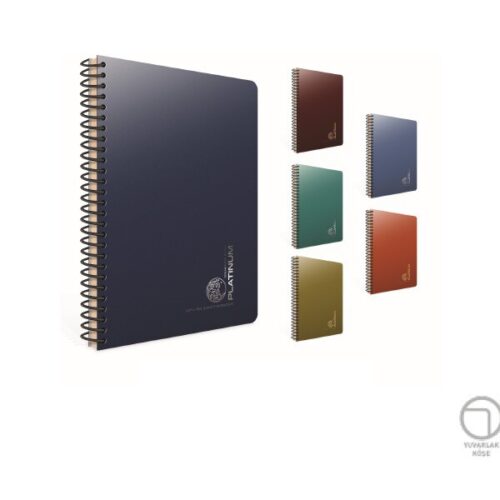 Platinum Spiralli Plastik Kapak Defter 17X24Cm 100 Yaprak Çizgili (4 Lü Paket) 5692