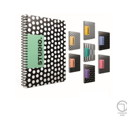 Studio Spiralli Karton Kapak Defter A4 80 Yaprak Kareli (4 Lü Paket) 4781