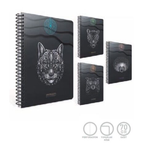 Amazon Spiralli Karton Kapak Defter A4 80 Yaprak Kareli (4 Lü Paket) 5879