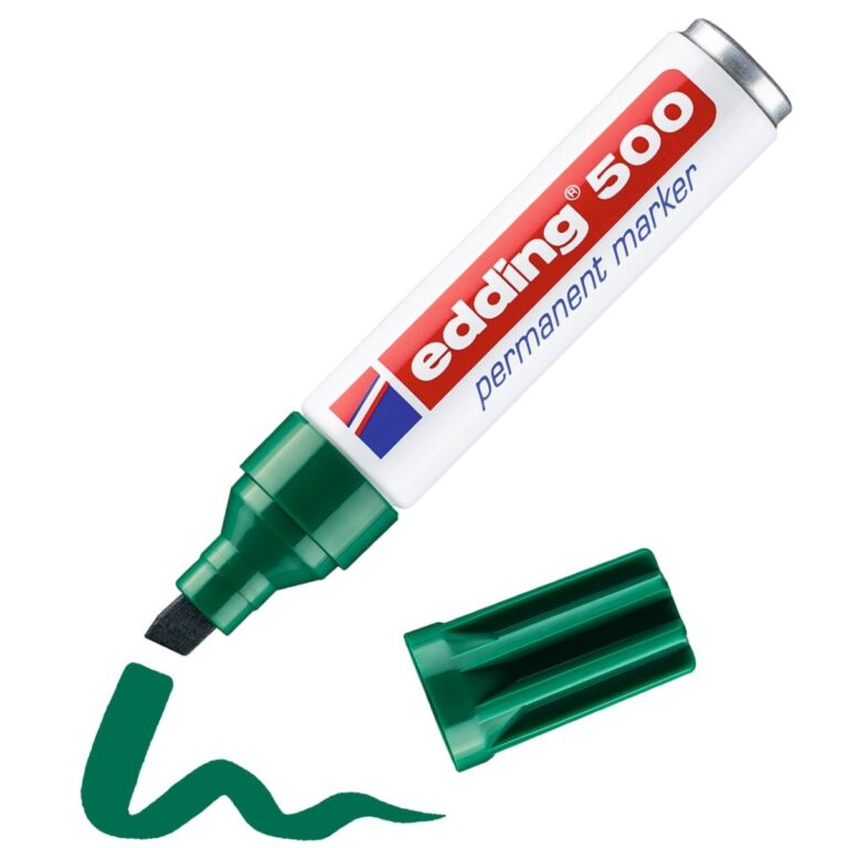 500 permanent markor kalem 2 7mm kesik uclu yesil 10 lu paket 363505.jpg