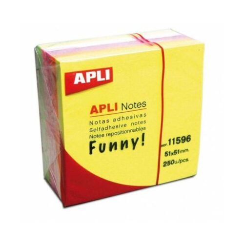 Aplı Yapışkanlı Not Kağıdı 5 Renk Küp 250 Yaprak 50X50 11596