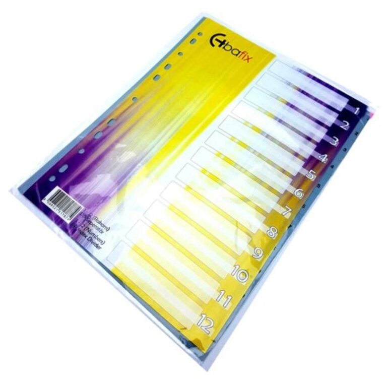 bafix a4 plastik seperatör 1 12 rakamlı