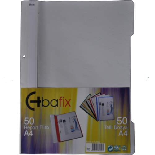 Bafix Telli Dosya Plastik A4 Gri 66721 (50 Li Paket)