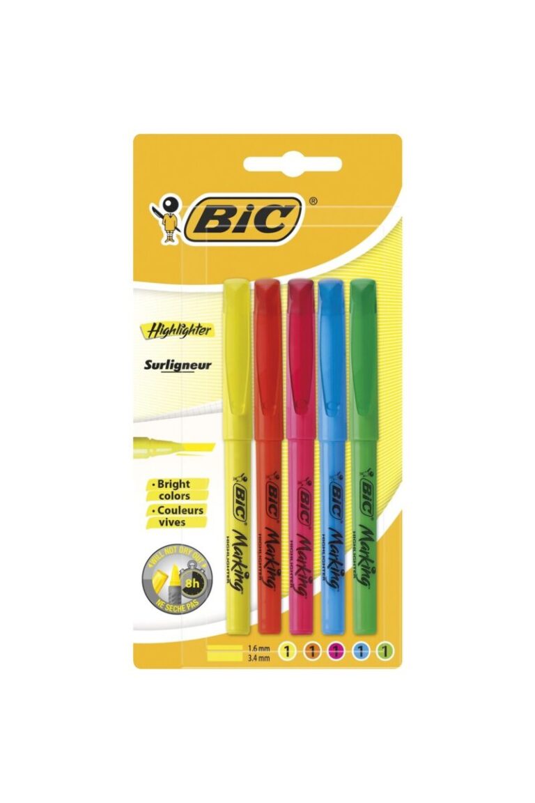 bic fosforlu kalem (İşaret kalemi) 5 renk blister karışık 893133