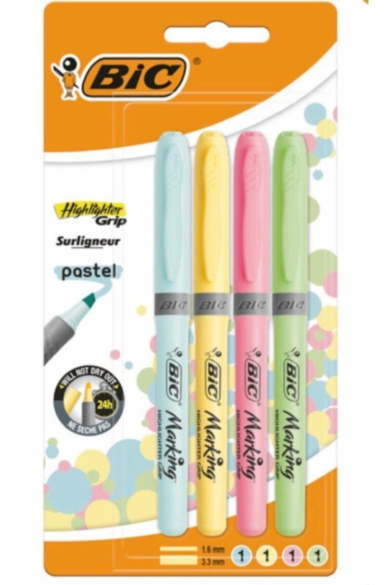 bic fosforlu kalem marking highlighter grip pastel renkler 4 lu 964859 361358.jpg
