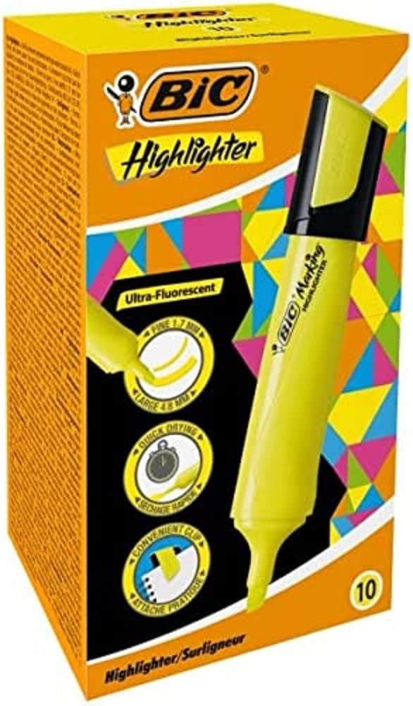 bic marking flat highlighter 10 lu sari 466380.jpg