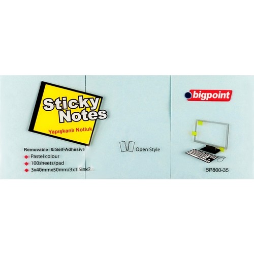 bigpoint yapiskanli not kagidi 3 lu 40x50 mm mavi bp800 35 4 lu paket 461753.jpg