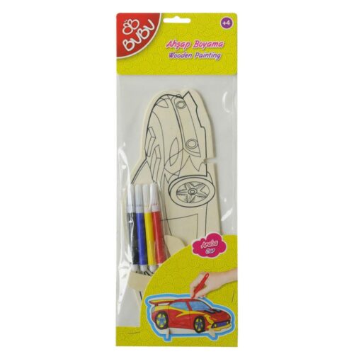 Bu-Bu Bubu-Ab0041 Ahşap Araba Boyama