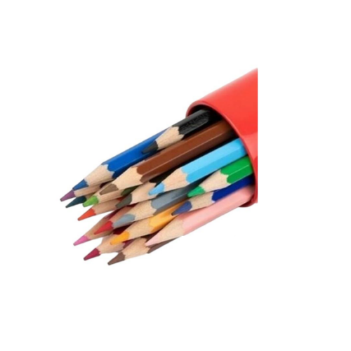 Bu-Bu Kuru Boya Kalemi Woodfree Tüp 24 Renk Kur004
