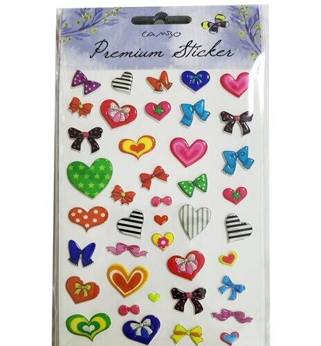 Bu-Bu Puf Papyonlu Kalp Sticker
