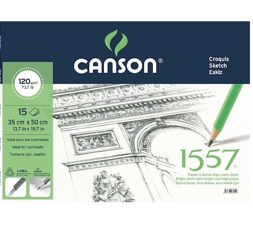 Canson 1557 Resim Defteri (Desen Resim Ve Çizim Blok) 180 Gram 35X50 Cm 15 Yaprak Fcns180153550