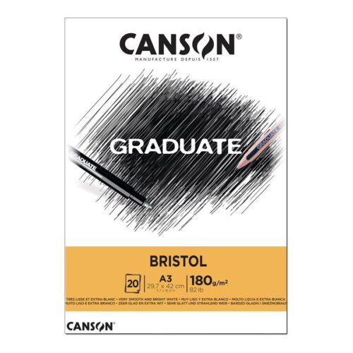 Canson A3 Çizim Bloğu (Çizim Defteri) Graduate Cangrad Bristol 20 Yaprak 180 Gram 400110384