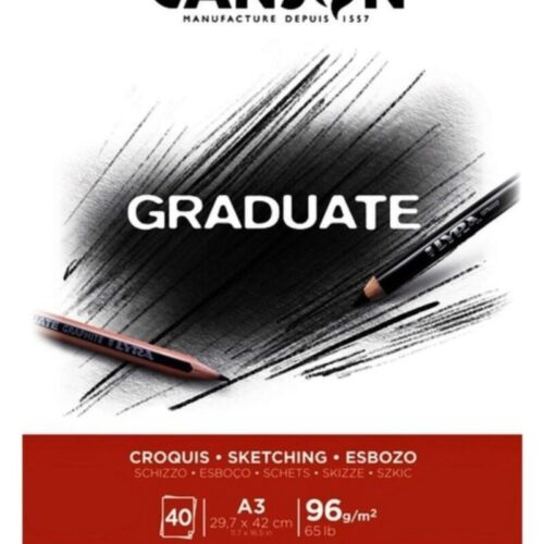 Canson A3 Eskiz Bloğu (Eskiz Çizim Defteri) Graduate Croquis 40 Yaprak 96 Gram 400110363