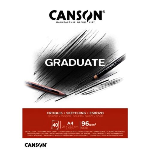 Canson A4 Eskiz Bloğu (Eskiz Çizim Defteri) Graduate Croquis 40 Yaprak 96 Gram 400110362