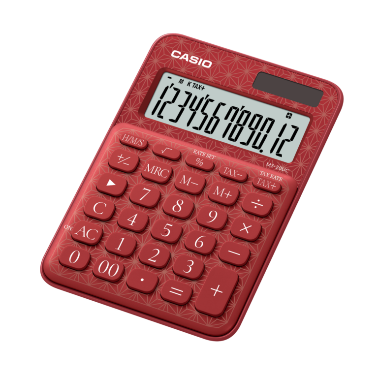casio ms 20uc jrd 12 hane kirmizi desenli masa ustu hesap makinesi 493659.png