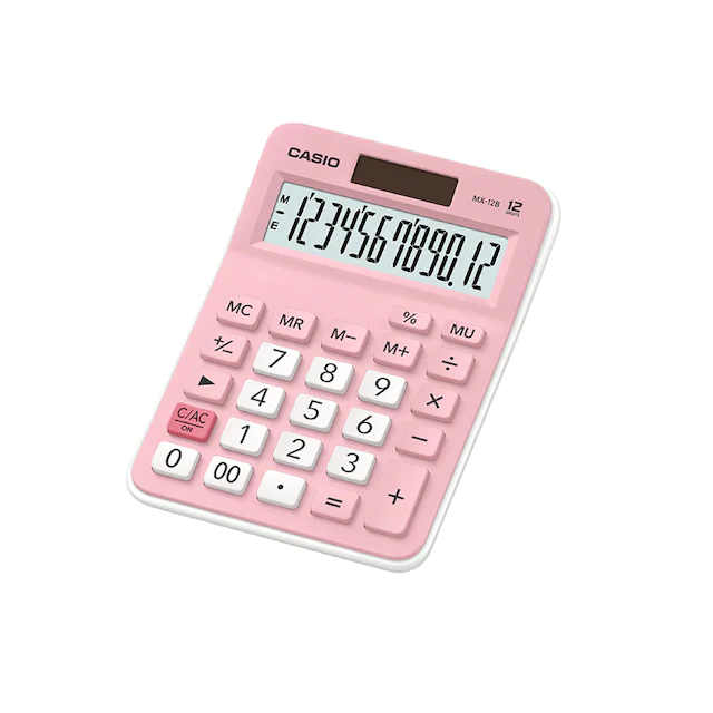casio mx 12b pk pembe 12 hane masa ustu hesap makinesi 421312.webp