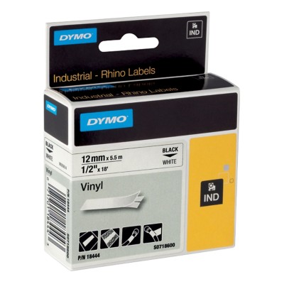 dymo 18444 rhino pro etiketi renkli vinil 12 mmx5 5 mt beyaz uzerine siyah 178441.jpg