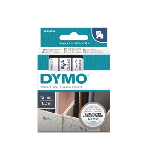 Dymo D1 Şerit 12Mmx7mt Şeffaf/ Mavi (45011) S0720510