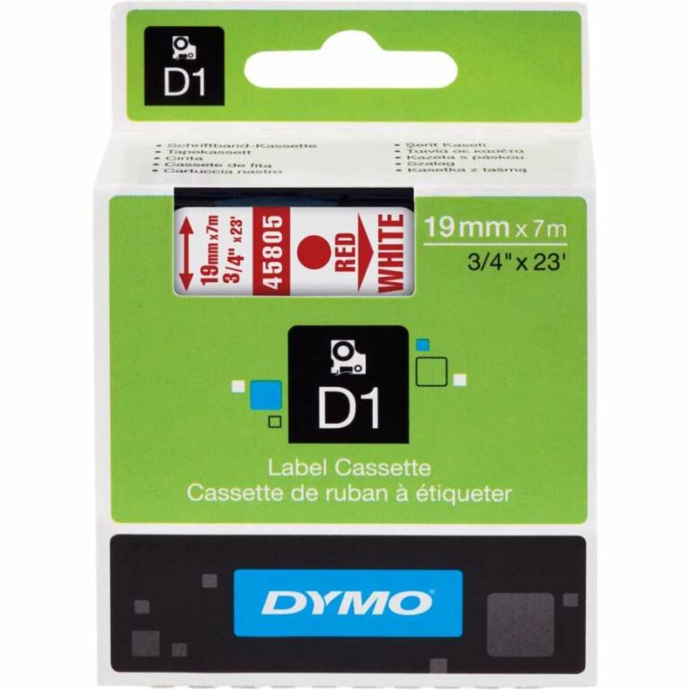 dymo d1 serit standart 19 mmx7 mt beyaz uzerine kirmizi 45805 383408.jpg
