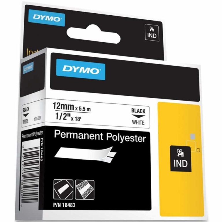 dymo rhino pro etiketi plastik sabit 12 mmx5 5 mt beyaz uzerine siyah 18483 383411.jpg