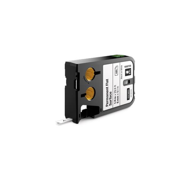dymo xtl sabit polyester etiket duz yuzey 6mmx 9 1 m beyaz siyah 1868735 384199.jpg