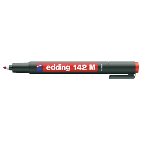 Edding E-142 M Asetat Kalemi Kırmızı 10 Lu Ed14202 (10 Lu Paket)