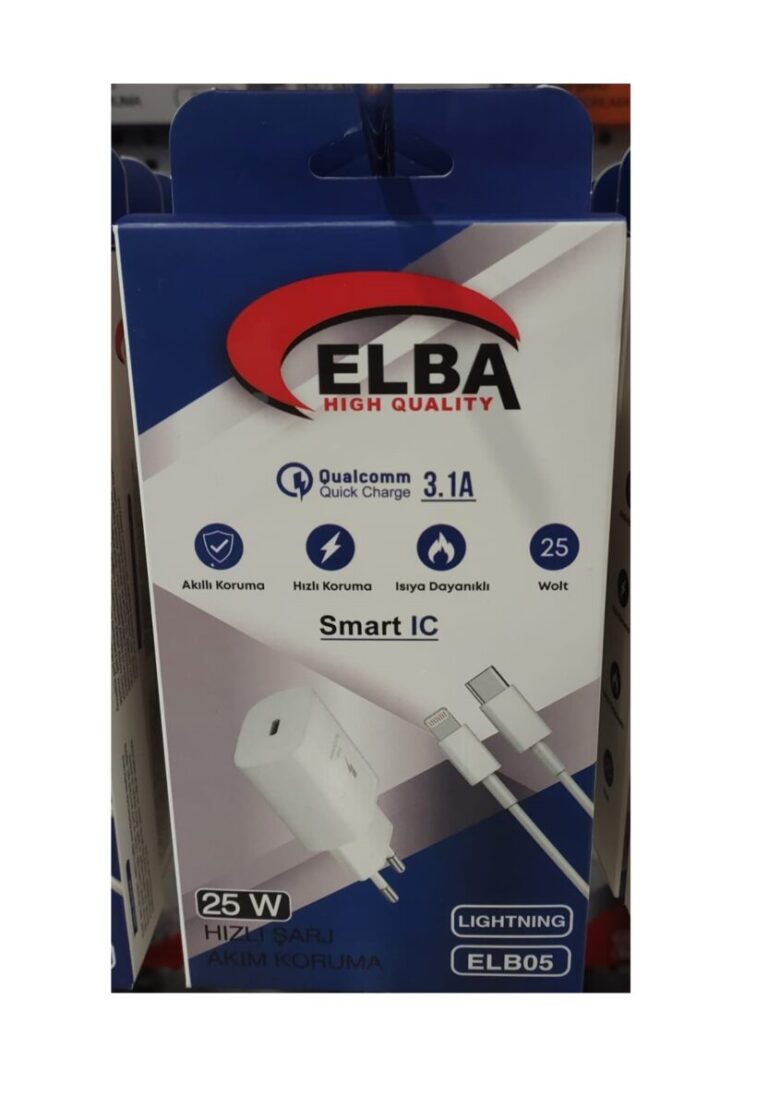 elb05 pd 25wios beyaz 25w usb c ev Şarj kafa+1 metre type c to lightnıng kablo pd3.0 qc4.0 hızlı Şarj