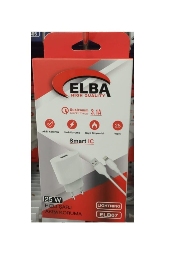 elb07 usb 25wios beyaz 25w usb ev Şarj kafa+ usb 1 metre lightning kablo qc4.0 hızlı Şarj