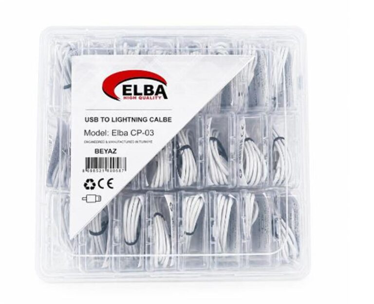 elba cp 03 seffaf kutulu usb to lightning beyaz sarj kablosu 24 lu paket 513942.jpg