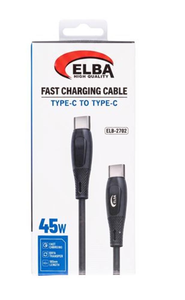 elba elb 2702 45w type c to type c 1 metre siyah silikon sarj kablosu 480mps hizli sarj 513947.jpg