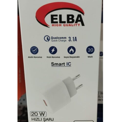 Elb03-20Usb Beyaz 20W Usb Şarj Kafası Qc4.0(Akıllı Koruma-Hızlı Şarj-Isıya Dayanıklı)