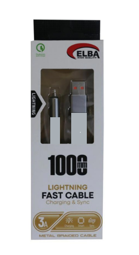 elba elb27 ios 1mt iphone lightning 3a hizli sarj hasirli sarj kablosu beyaz 469588.png