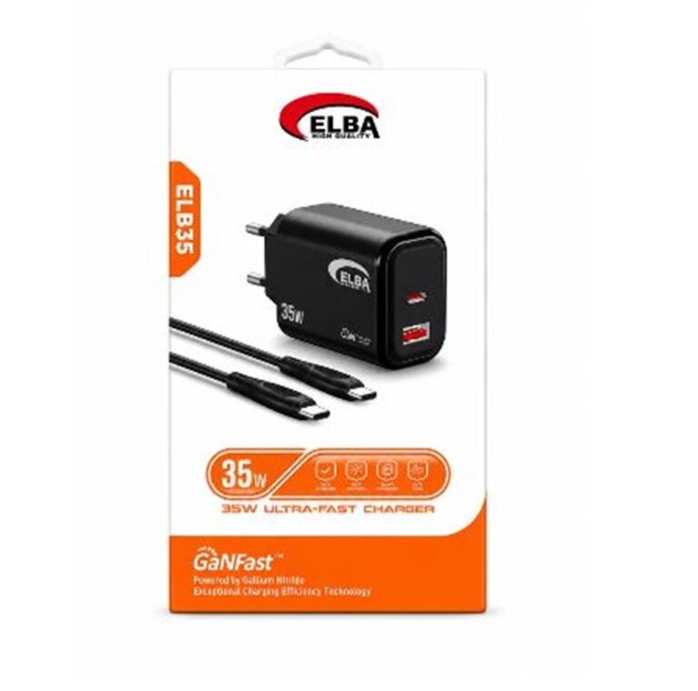 elba elb35 35w siyah ev sarj kafa type c to type c kablo ganfast teknoloji sarj aleti 522910.jpg