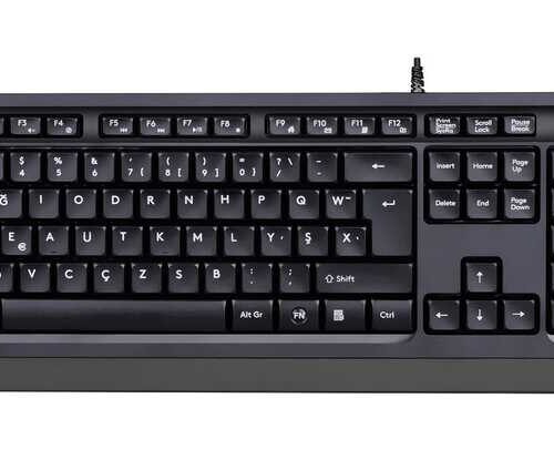 F TR Usb Fsytyler Multimedya Kablolu Klavye Gri FK10