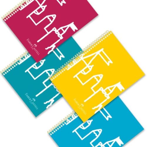 Faber-Castell A4 Spiralli Defter Şato Pp Kapak Çizgili 80 Yaprak (4 Lü Paket) 5075000034