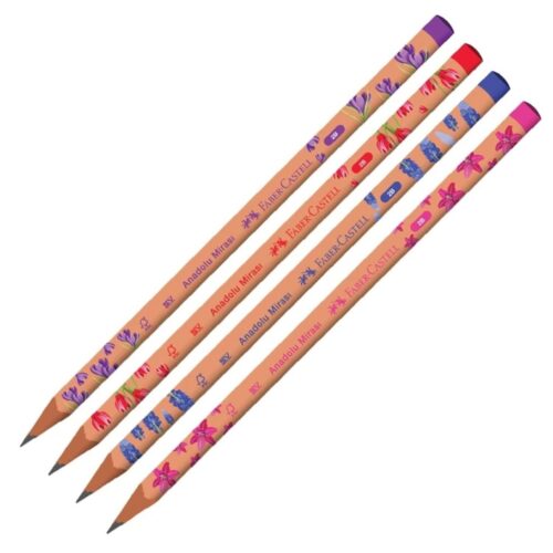 Faber-Castell Anadolu Mirası Çiçekler 2B Kurşun Kalem (6 Lı Paket)
