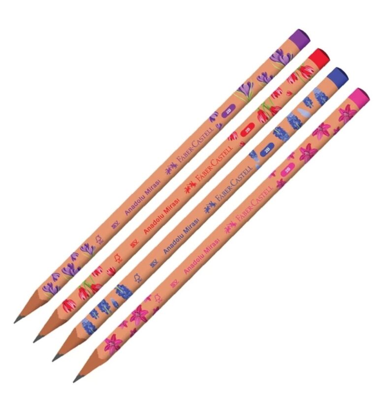 faber castell anadolu mirasi cicekler 6li 2b kursun kalem 511366.jpg