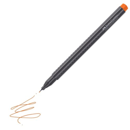 Faber-Castell Finepen Grip Keçe Uçlu Kalem 0,4 Mm Turuncu (10 Lu Paket) 5020151615000