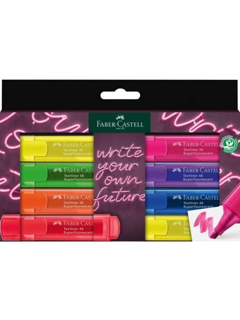 faber castell textliner seffaf govde genz fosforlu kalem 8 renk set 5030254601000 509001.jpg