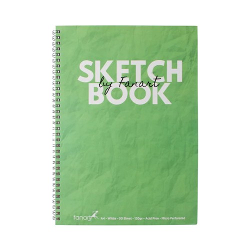 fanart academy sketch book eskiz cizim defteri 120 gr spiralli 50 yaprak a4 yesil 361545.jpg