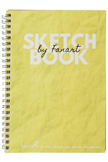 fanart academy sketch book eskiz cizim defteri 120 gr spiralli 50 yaprak a5 sari 361534.jpg