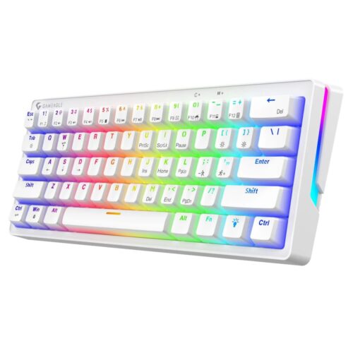 Gameagle Ge2015 Poseidon Rgb Kablolu Us Layout Mekanik Beyaz Oyuncu Klavyesi