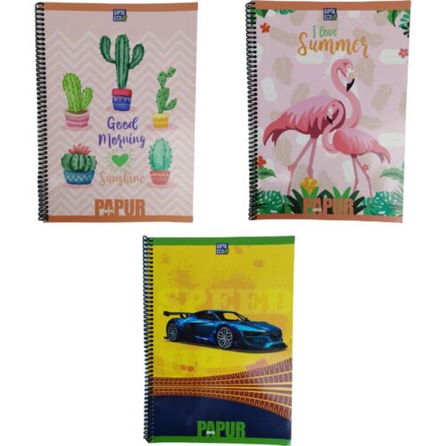 Gıpta A4 Papur Notes Spiralli Karton Kapak Defter 120 Yaprak Kareli (6 Lı Paket) 4967