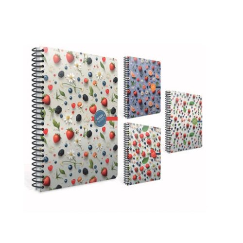 Gıpta Berry Notes Spiralli Sert Kapak Not Defteri 17X24 Cm 120 Yaprak Çizgili 7214 (Karışık Renk, 1 Adet)
