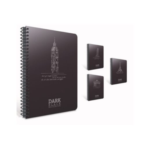 Gıpta Dark Spiralli Pp Kapak Defter (Siyah Kağıtlı) 12X17Cm 50 Yp. Çizgisiz (3 Lü Paket) 2674