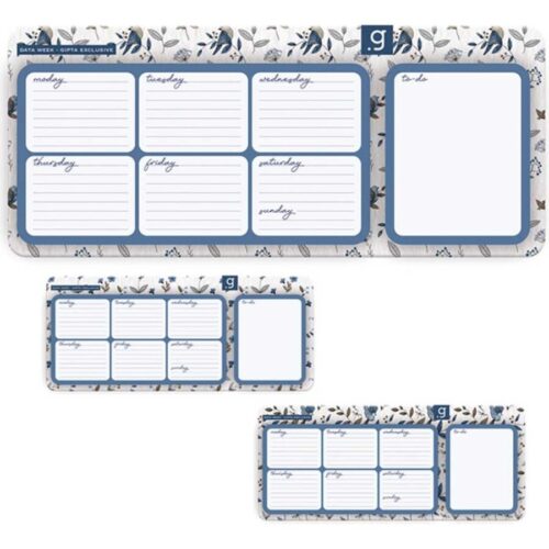 Gıpta Data Week Planner Sert Kapak Not Defteri 13X30Cm 57 Yaprak (Karışık Renk, 1 Adet)