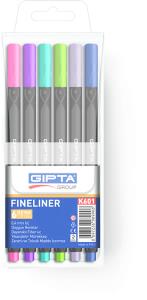 gipta fineliner ince kece uclu kalem 0 4mm pvc ucgen 6 renk k6010 322001.jpg